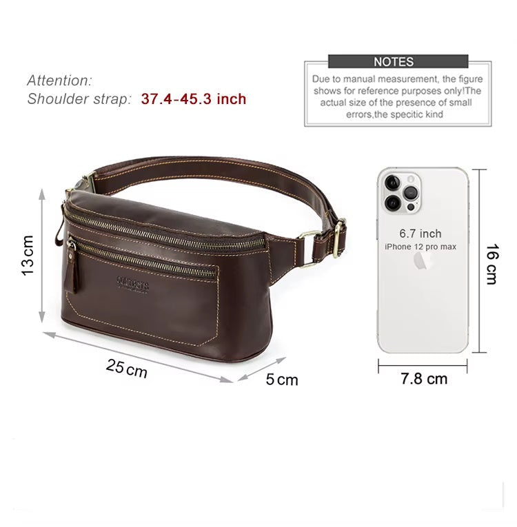 Men's Dark Brown Leather Fanny Pack — Shipley
