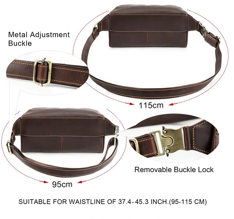 Men's Dark Brown Leather Fanny Pack — Shipley