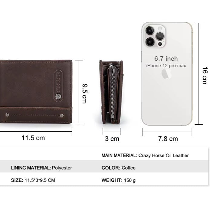 Men's Vintage Leather RFID Wallet- Premium Coin Purse