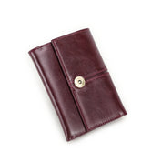 Genuine Leather Zipper Coin Pocket Trifold Wallet