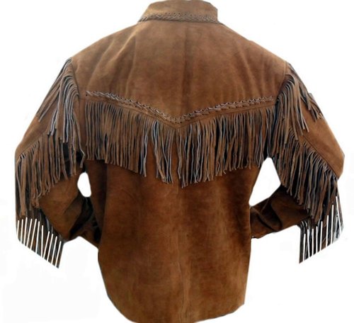 Men Brown Suede Western Jacket,Suede Leather Jacket , Suede Cowboy Jackets