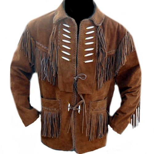 Men Brown Suede Western Jacket,Suede Leather Jacket , Suede Cowboy Jackets