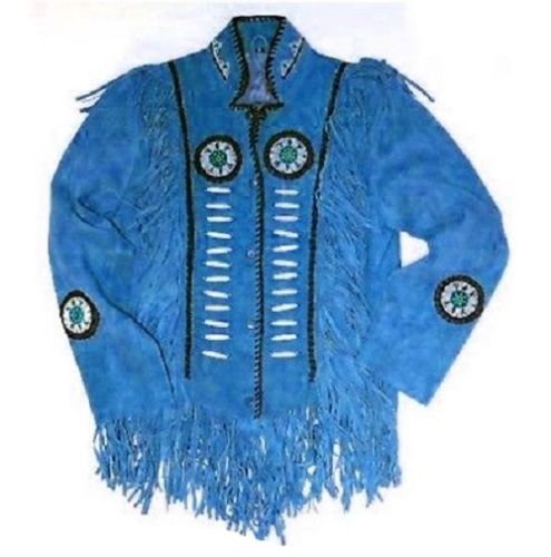 Cowboy Western Leather Jacket,Men Western Leather Jacket Wear Fringes Beads