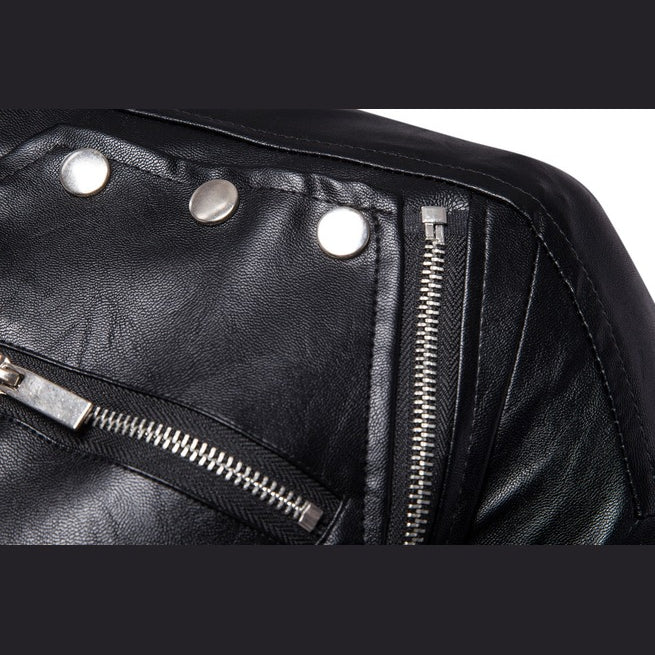 Handmade Mens Black Leather Jacket, Men Black Biker Leather Jacket