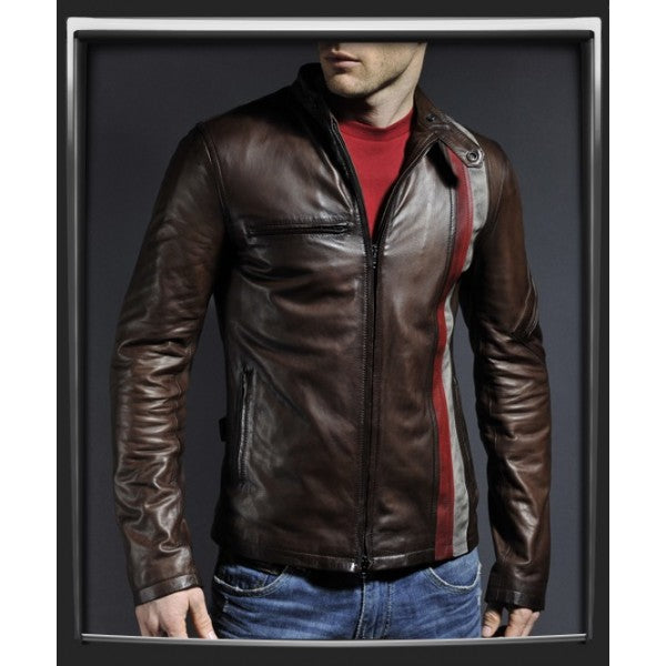 Men Brown Leather Jacket, Mens Biker Jacket, Casual Leather Jackets