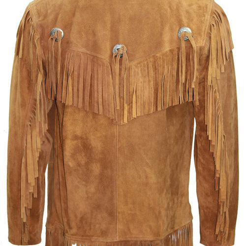 Men Cowboy Genuine Suede Western Jacket, Cowboy Leather Jacket With Fringe
