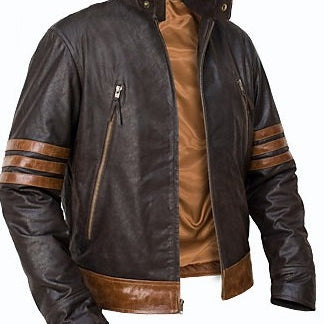 Men Wolverine Leather Jacket Xmen Brown Leather Jacket, Mens Jackets