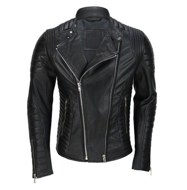 Mens Genuine Real Lambskin Leather Motorcycle Jacket, New Motorcycle Jacket