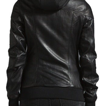 New Handmade Women Hooded Leather Jacket, Leather Jackets, Fashion
