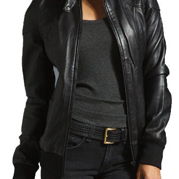 New Handmade Women Hooded Leather Jacket, Leather Jackets, Fashion