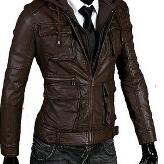 New Men Hooded Latest Winter Leather Jacket, Leather Jacket, Leather