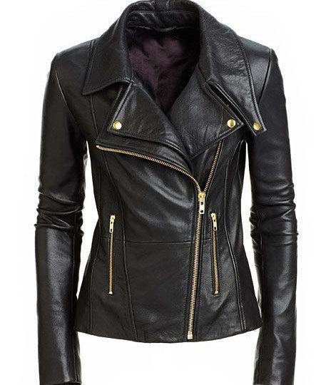 Women's Leather Jacket, Biker Leather Jacket, Black Leather Jacket Womens