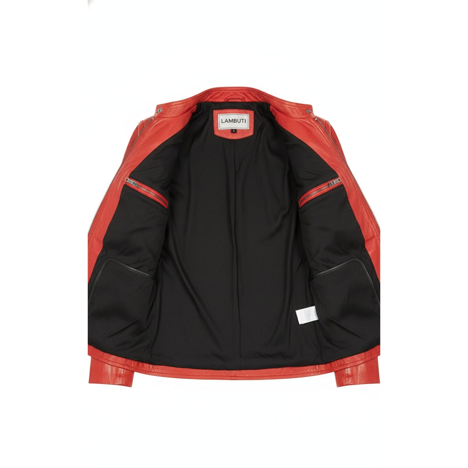 close-up-lining - Women's Cafe Racer Leather Jacket, Women's Biker Jacket, Leather Moto Jacket, Women's Racer Style Jacket