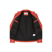 close-up-lining - Women's Cafe Racer Leather Jacket, Women's Biker Jacket, Leather Moto Jacket, Women's Racer Style Jacket