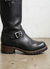 Rider boots for men, Handmade Mens black biker leather boot Motorcycle boot - detail-view-showing-texture