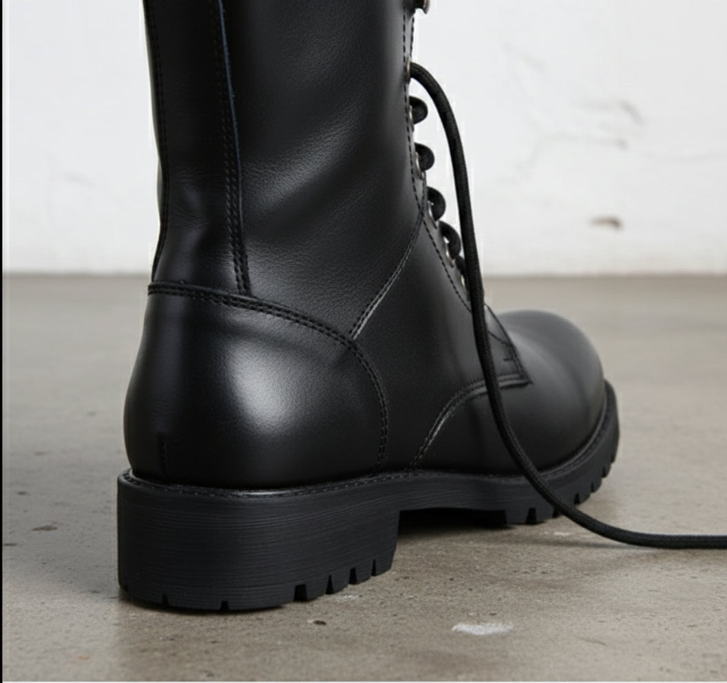 Rider Boots for Mens, Men Biker Leather Boots, Boots - detail-view-showing-texture