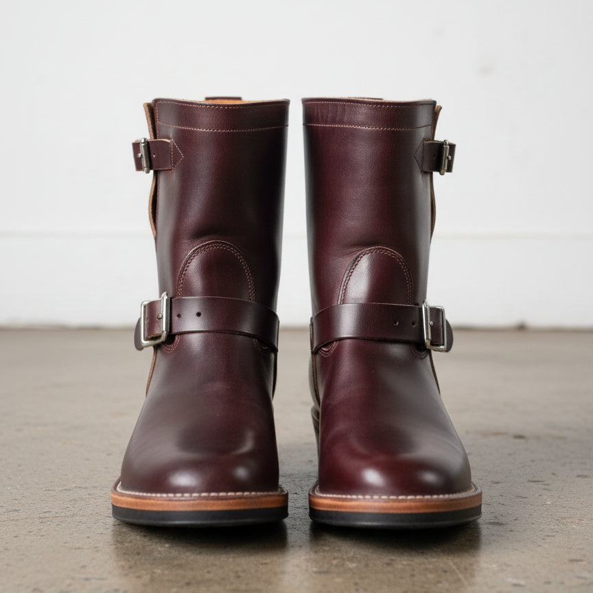 Riding boots for Men's , Handmade 's brown biker leather boot - front-view