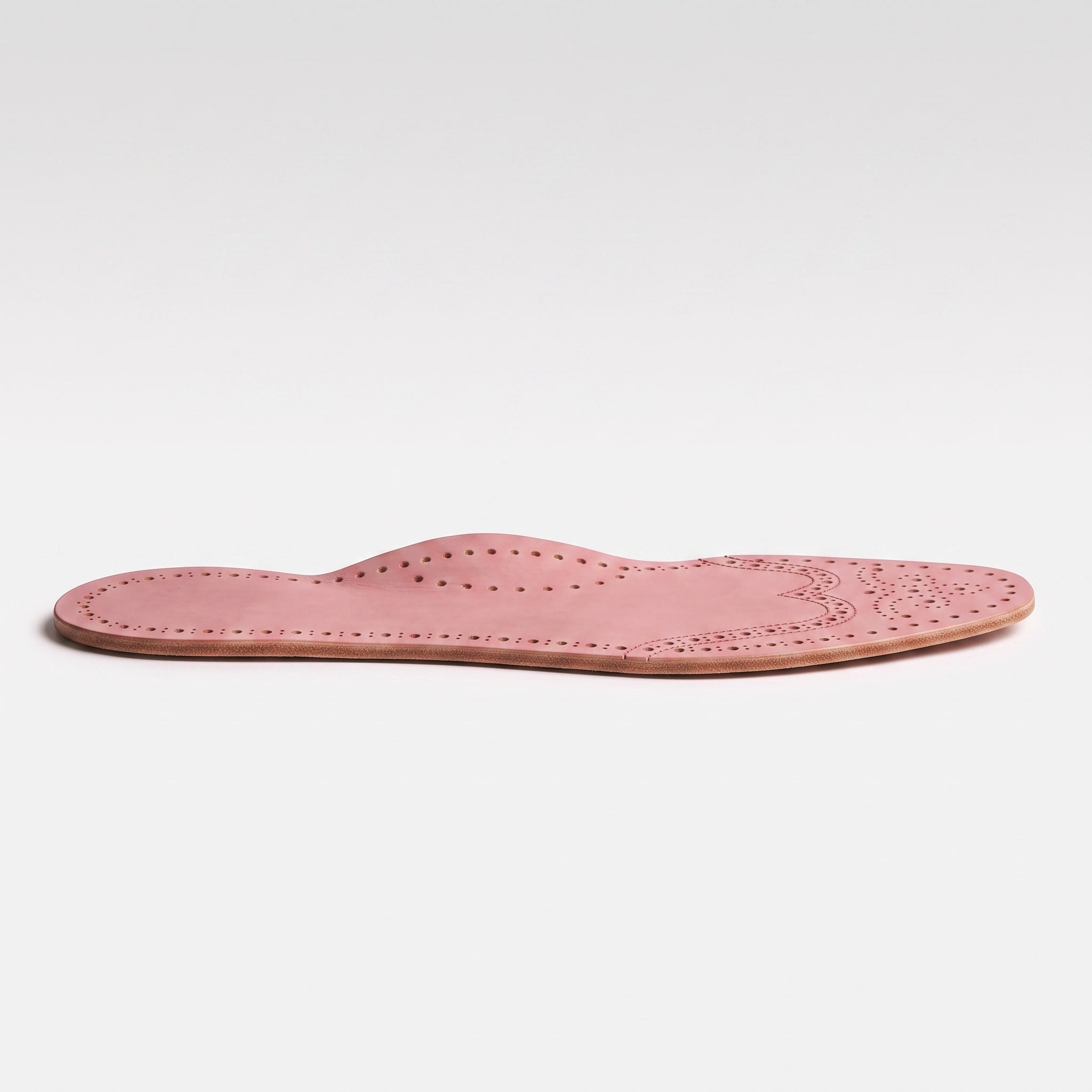 Rose Pink Wingtip Brogue Full-Grain Leather Insoles — Bassett
