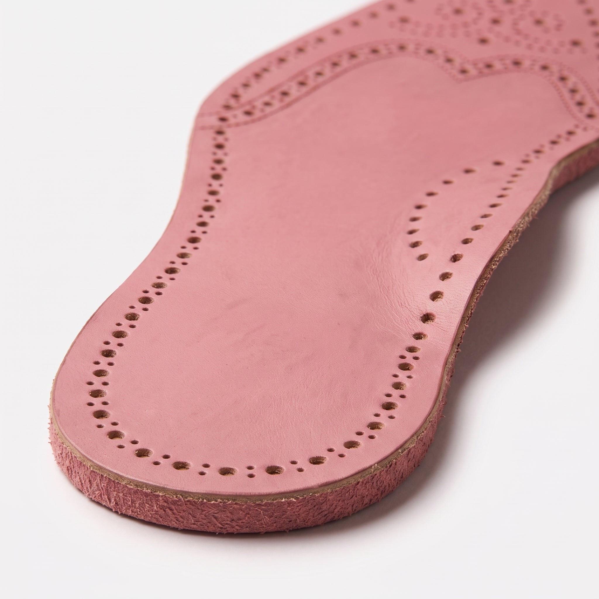 Rose Pink Wingtip Brogue Full-Grain Leather Insoles — Bassett