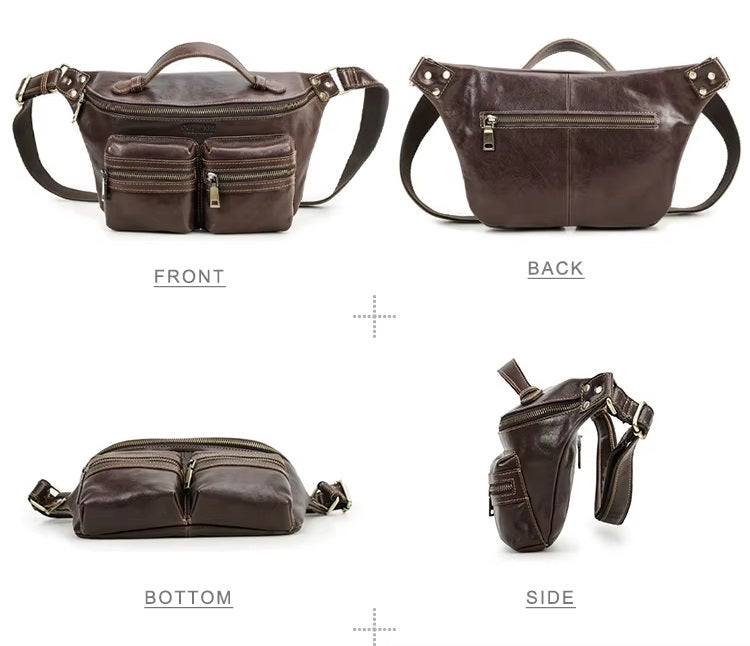 Men's Dark Brown Leather Sling Bag — Palmer