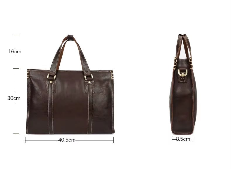 Handmade Vintage Business Genuine Leather Men’s Laptop Briefcase