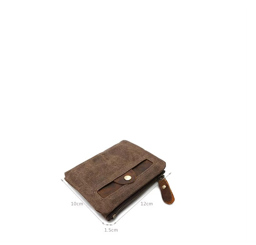 Handmade Zipper Canvas Wallet for Men’s Accessories