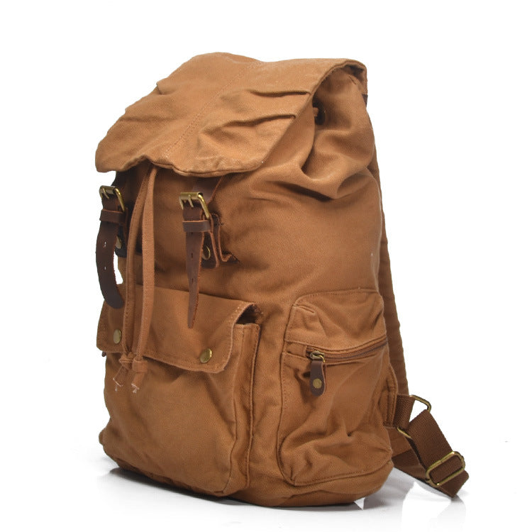canvas and leather military backpack Handmade Vintage Canvas Backpack, Genuine Leather Straps, Antique Brass Hardware – Rebels Market