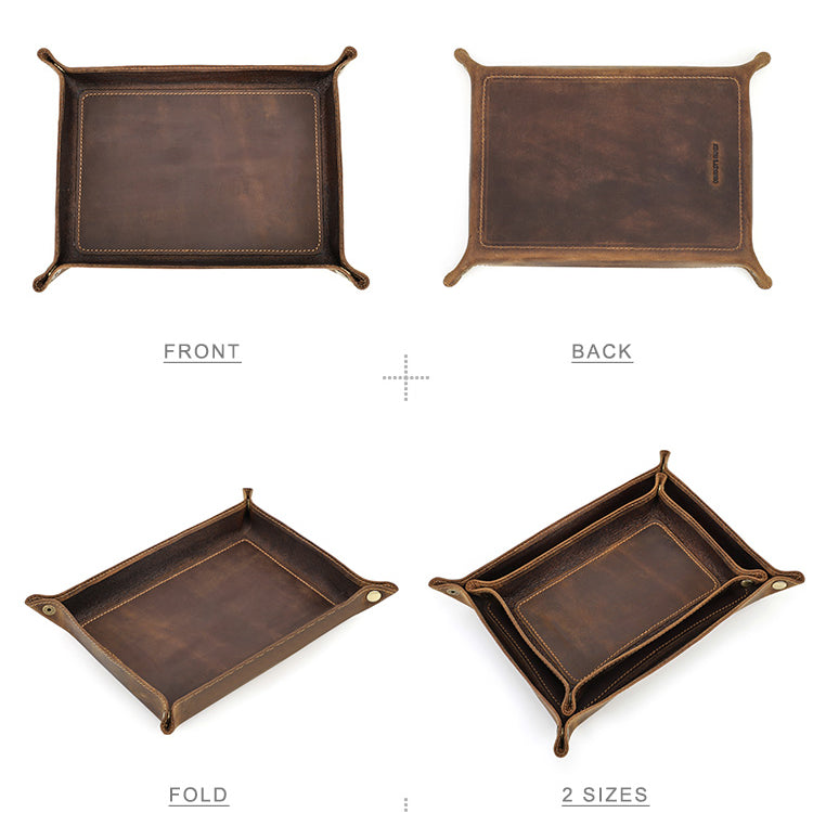 Rustic Leather Valet Tray