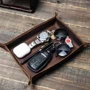 Rustic Leather Valet Tray