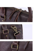 Premium Vintage Leather Laptop Briefcase for Men – Waterproof, Zipper Close