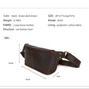 Premium Vintage Genuine Leather Crossbody Waist Bag for Men