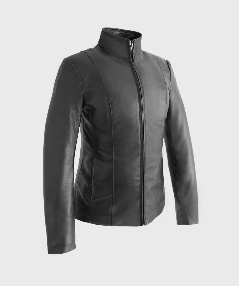 Gothic Soft Lambskin Leather Black Women's Jacket