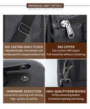 Men's Vintage Leather Crossbody Zipper Chest Bag