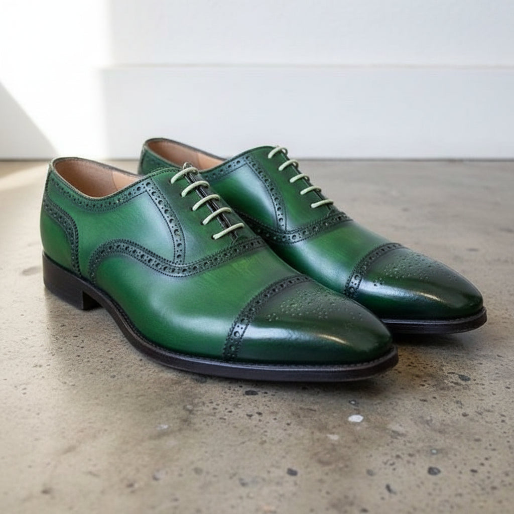 Spectator Green Wedding Shoes for Men Fashion Brogue Shoes