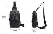 Men's Vintage Leather Crossbody Zipper Chest Bag