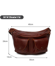 Men's Vintage Genuine Leather Chest Pack Bag