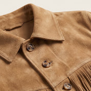 Men's Tan Fringe Suede Jacket — Howland