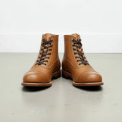 Tan-Handcrafted Leather Men's Ankle Boot-front-view