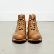 Tan-Handcrafted Leather Men's Ankle Boot-front-view