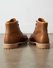 Tan-Handmade Full-grain Biker Boots-angle-view-showing-depth