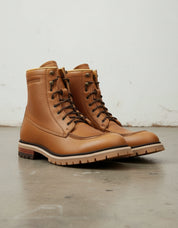 Tan-Handmade Full-grain Biker Boots-front-view