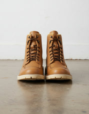 Tan-Handmade Full-grain Biker Boots-front-view