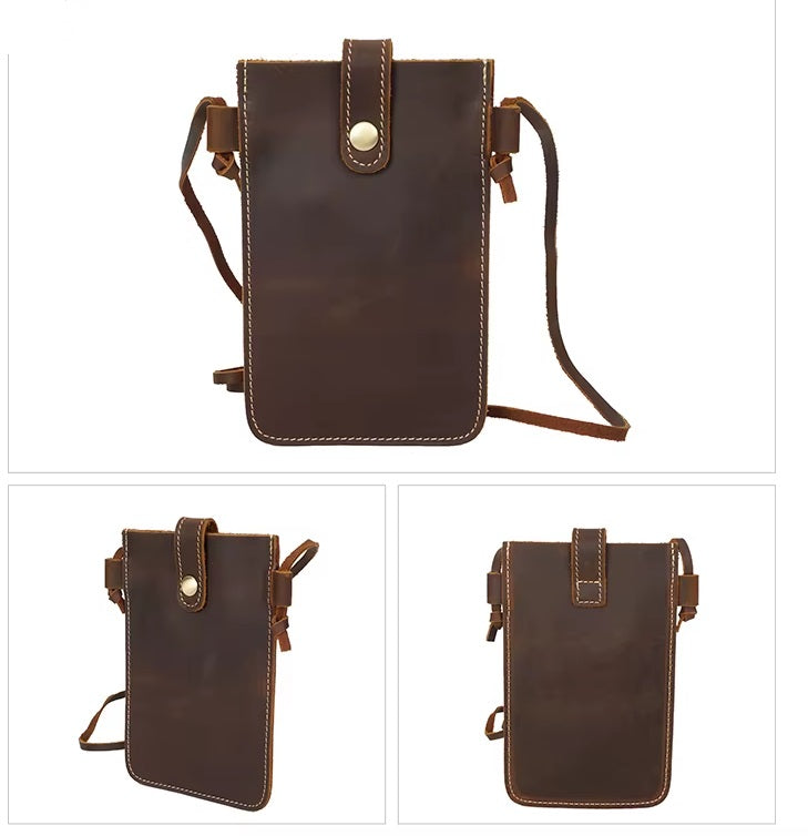 Men's Genuine Leather Crossbody Phone Sling Bag