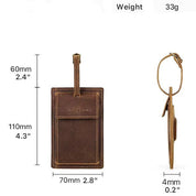 Leather Luggage Tag with AirTag Pocket