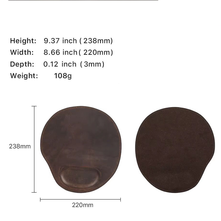 Handmade Anti-Slip Waterproof Genuine Leather Mouse Pad