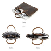 Slim Laptop Briefcase - 14.2" Trolley Strap Leather Bag for Professionals
