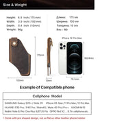 Handmade Travel Minimalist Belt Loop Genuine Leather Unisex Phone Holster