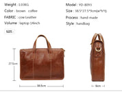 Handmade Vintage Zipper Leather Men’s Crossbody Laptop Bag