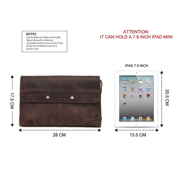 Genuine Men’s Clutch Bag - Leather Tablet Holder