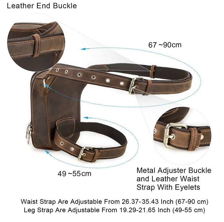 Brown Leather Drop Leg Bag — Belfield